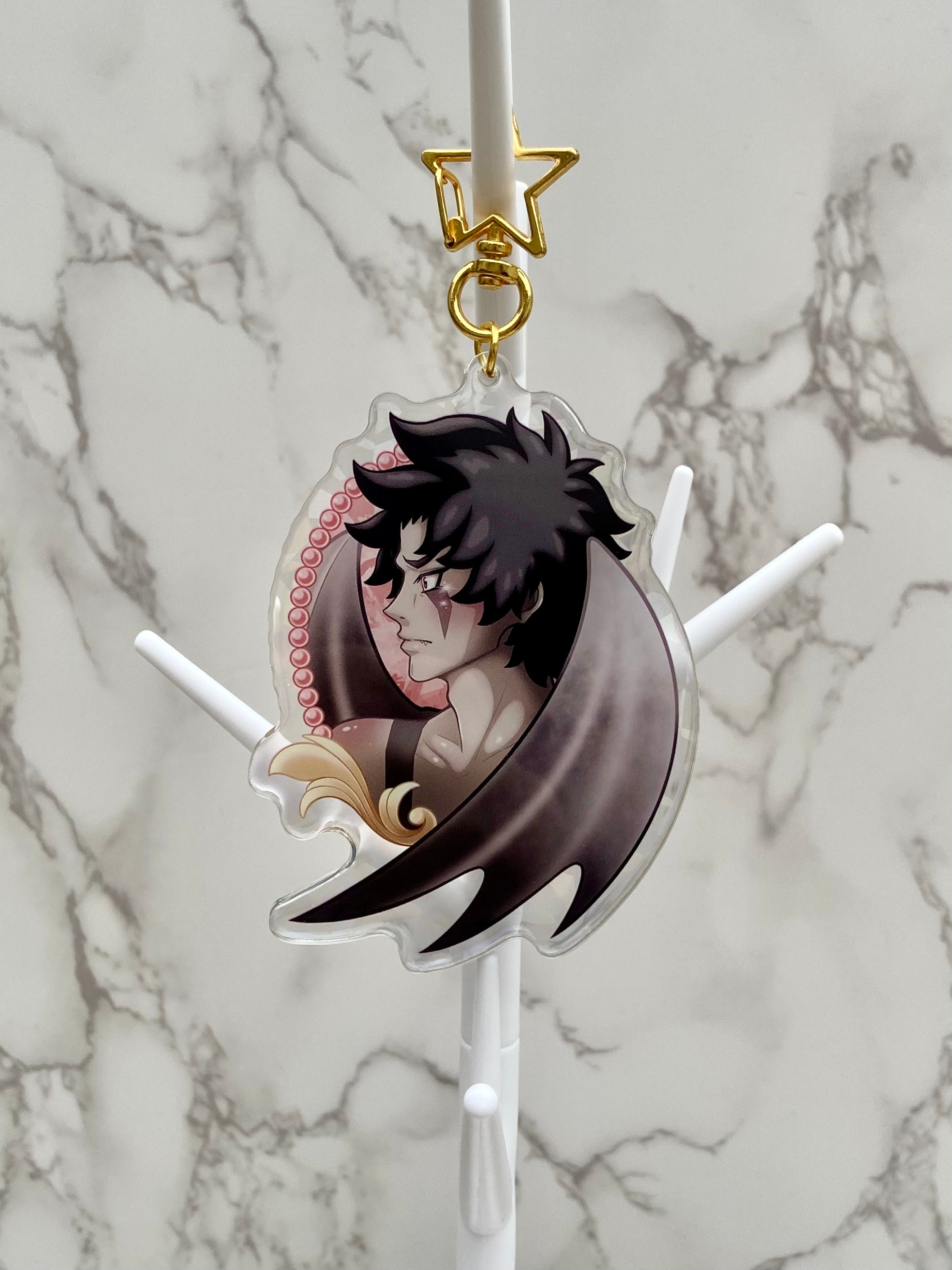 Handsome Devil Demonic Sad Boy Keychain holographic Shatter - Etsy