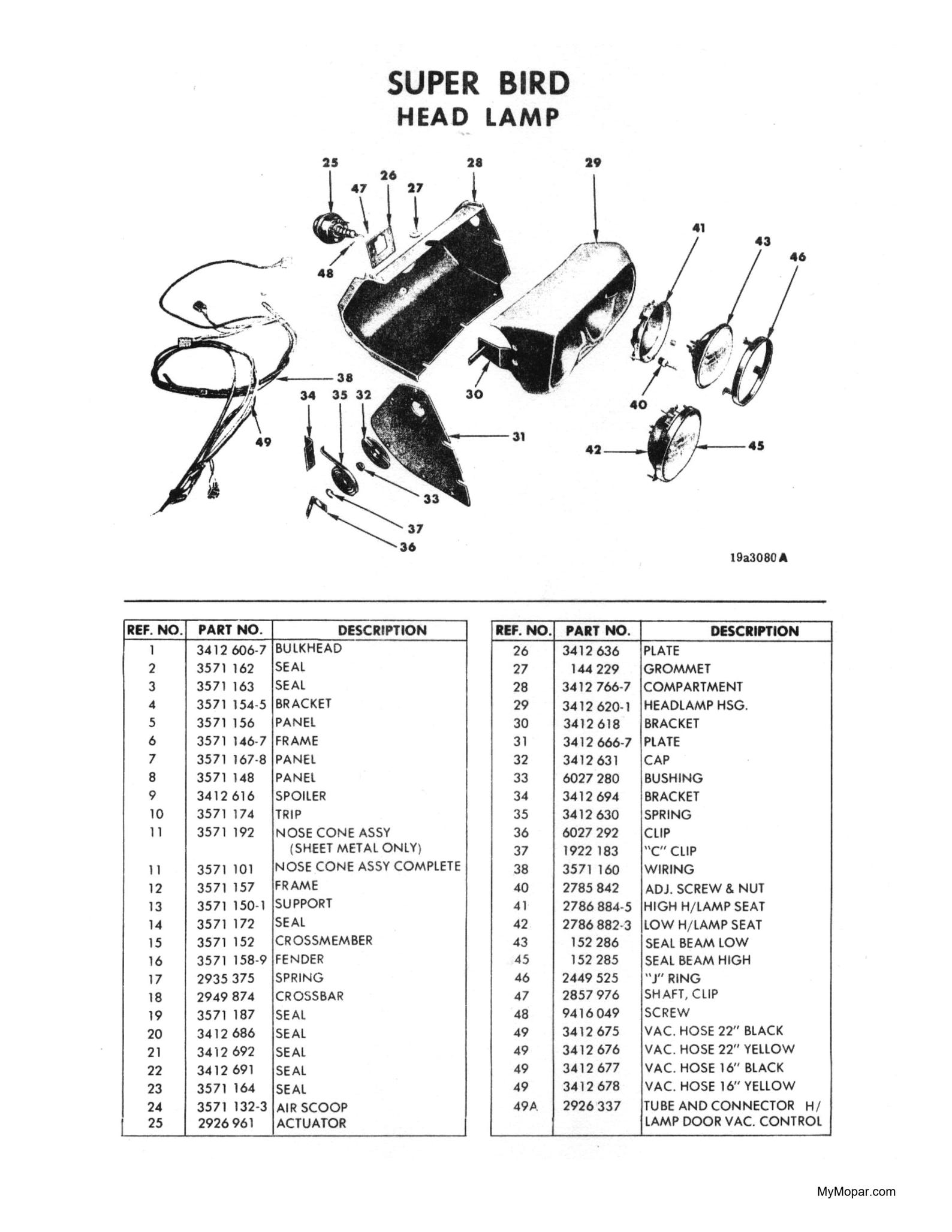 1970 Plymouth Superbird Parts List Original DIGITAL DOWNLOAD Pdf File
