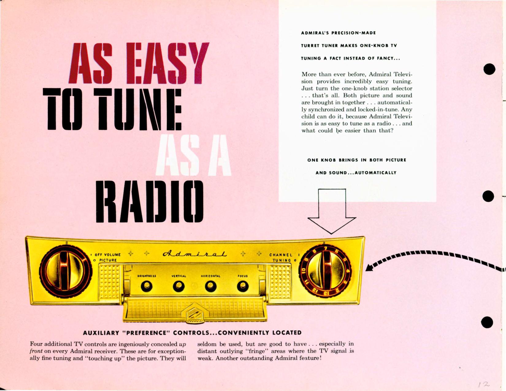 1951 Admiral Television Catalog Pdf Download 90 Pages Etsy