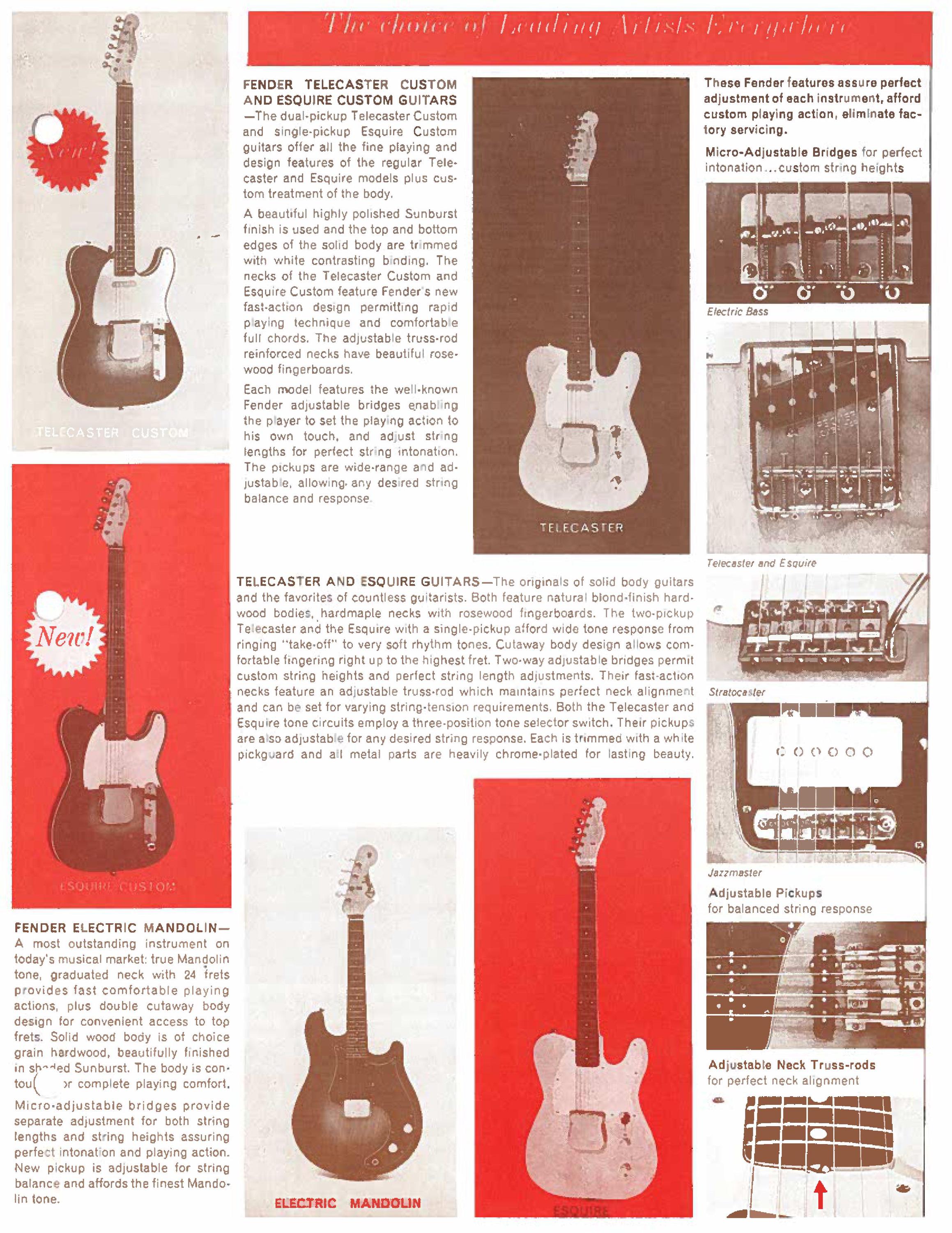 1960 Fender Guitar Catalog, Complete, Pdf File 8 Pages Etsy