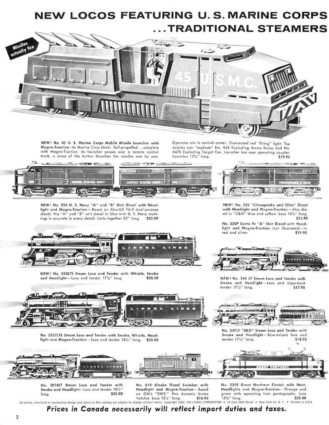 1960 Lionel Trains Consumer Accessory Catalog. Original Pdf File 21