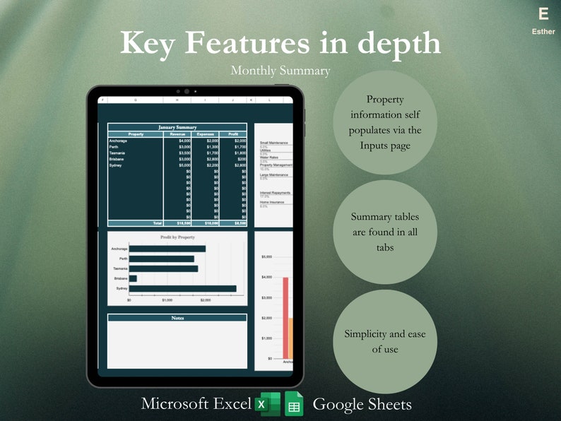 Landlord Property Rental Spreadsheet | Excel & Google Sheets | Track ...