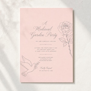 Imágenes prediseñadas medievales estilo dibujo a mano en formato SVG y PNG, arte lineal vintage, invitación de boda, despedida de soltera, dragón de corona de castillo, uso comercial. imagen 5