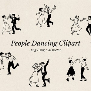 People Dancing Clipart Bundle, Couple dancing clipart, Couple png, Dance vector, Ballroom dancing clipart, Dancing people PNG, Dance SVG