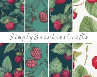 Wild Raspberry Seamless Pattern, Spring Art (Digital)