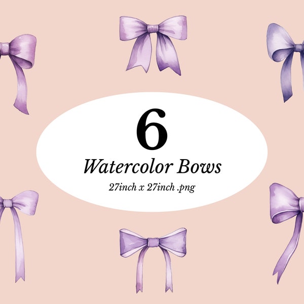 Watercolor Purple bows, Bow Illustrations, Bow clipart, Bow SVG, Bow Drawings, wedding clipart, Bow png, Simple Bow drawings, Commercial Use