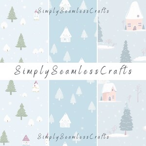 Christmas Trees Seamless Pattern, Holiday Trees, Holiday Seamless, Scrapbooks, Square Papers, Digital, Commercial Use