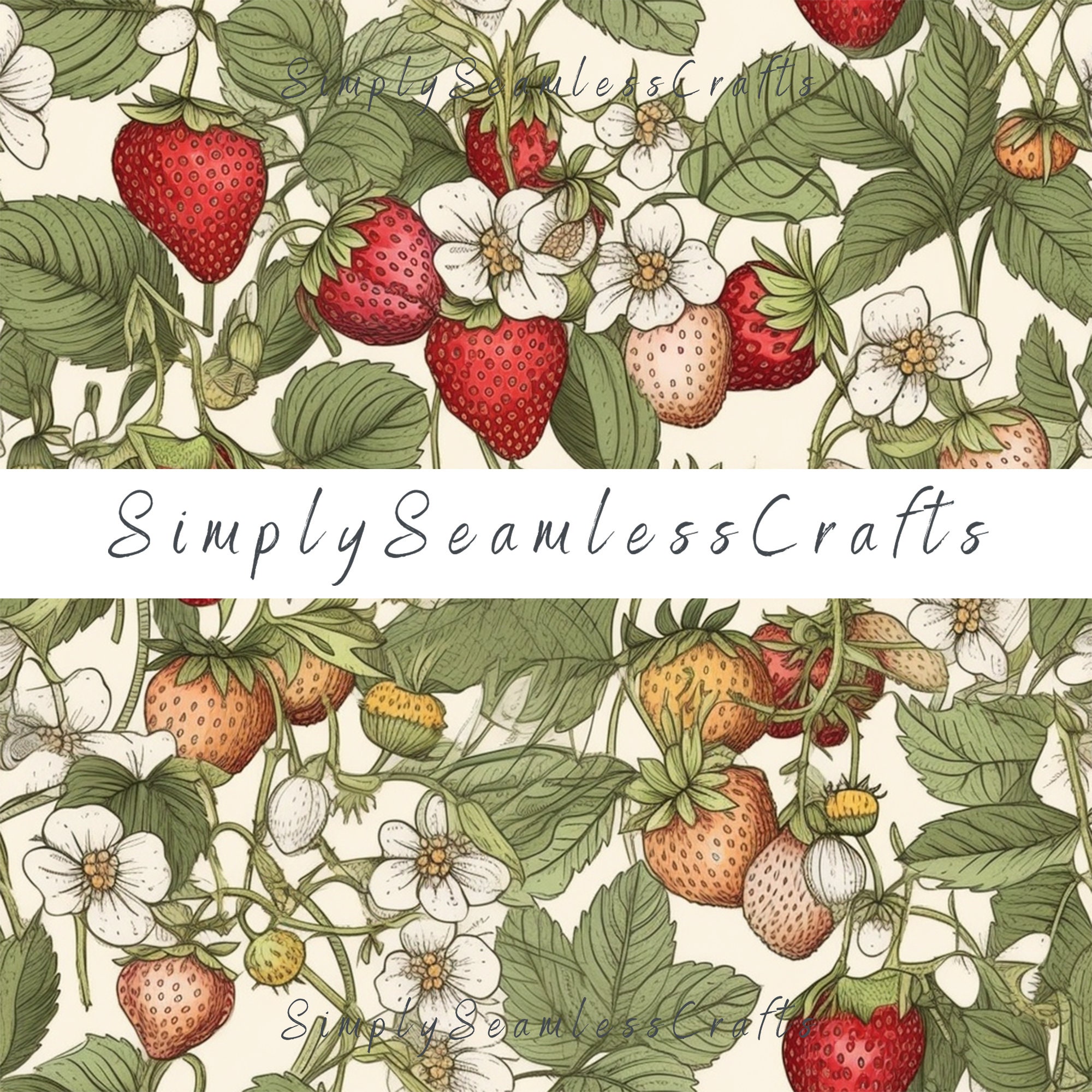 Wild Berries Seamless Pattern, 2D Drawn Art, Spring Seamless, Berries ...