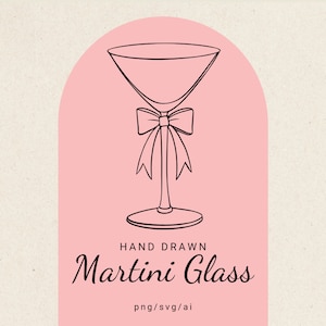 Hand Drawn Martini Glass Illustration, Martini Glass Clipart, Martini clipart, Cocktail Glass PNG, Cocktail Clipart, Commercial Use