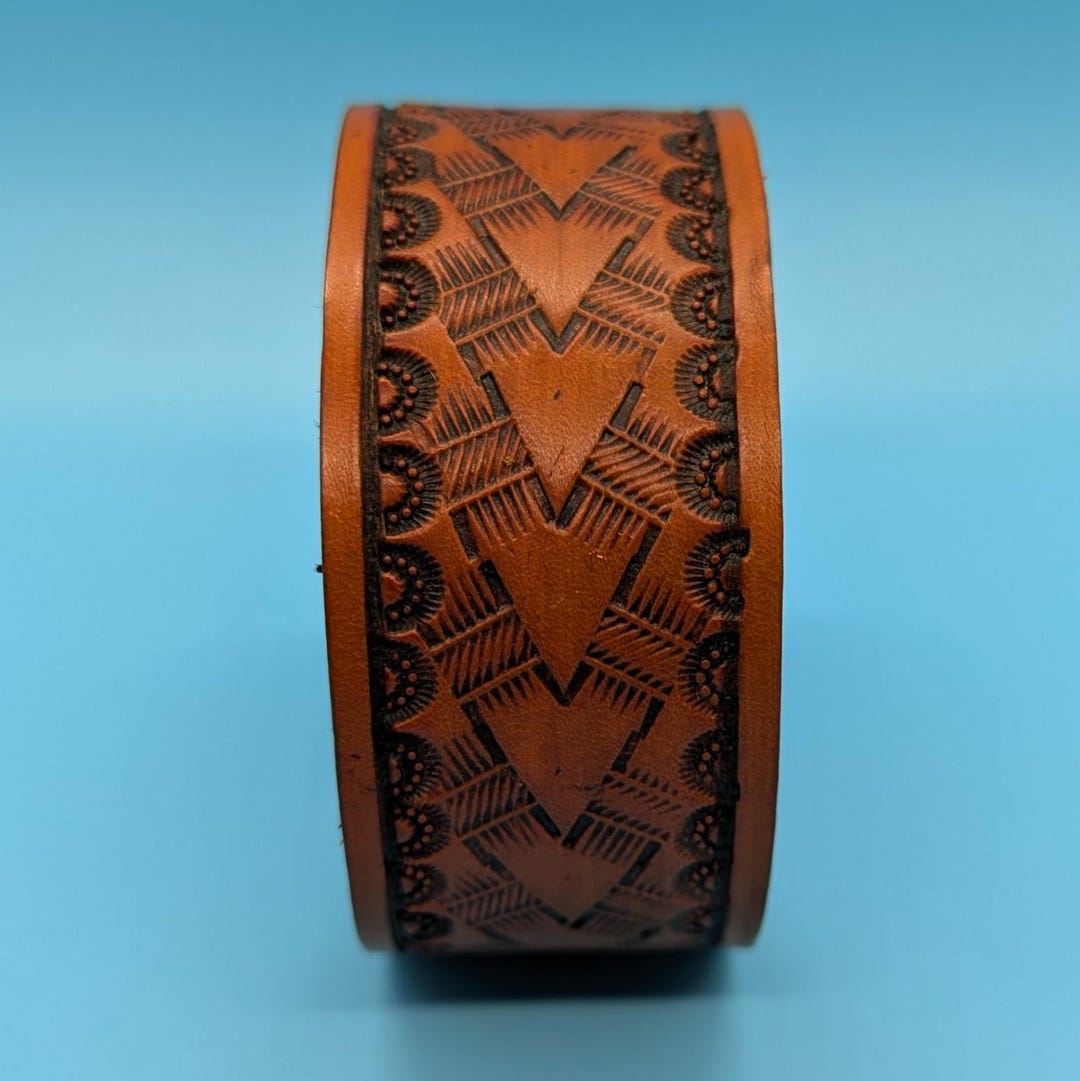Leather Cuff Bracelet, Custom Weave Design, Handmade, Hand Tooled - Etsy