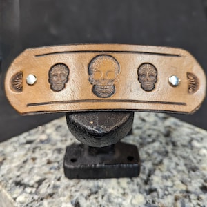 Leather Sugar Skull Barrette