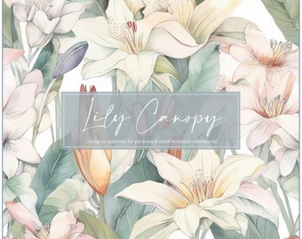 Lily Canopy | Seamless Digital Pattern | Personal & Commercial Use | Floral