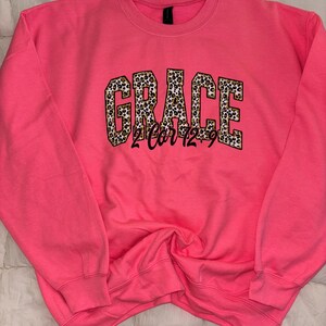 neon pink crewneck