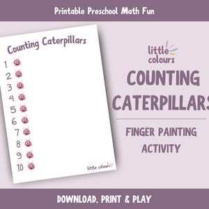 Counting Caterpillars Finger Painting Activity – Printable Preschool Math Fun