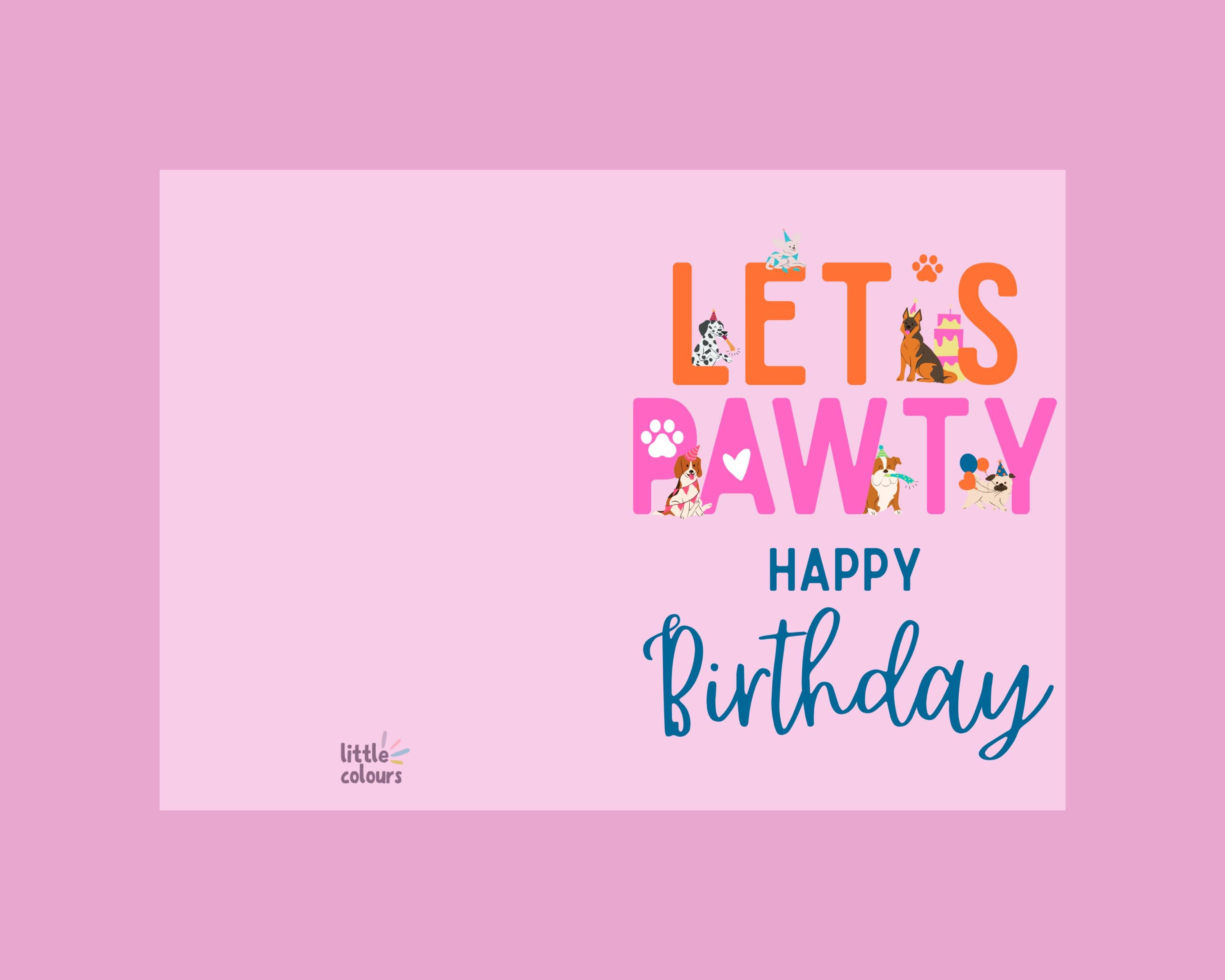 Printable Dog Birthday Card – Instant Digital Download - Etsy