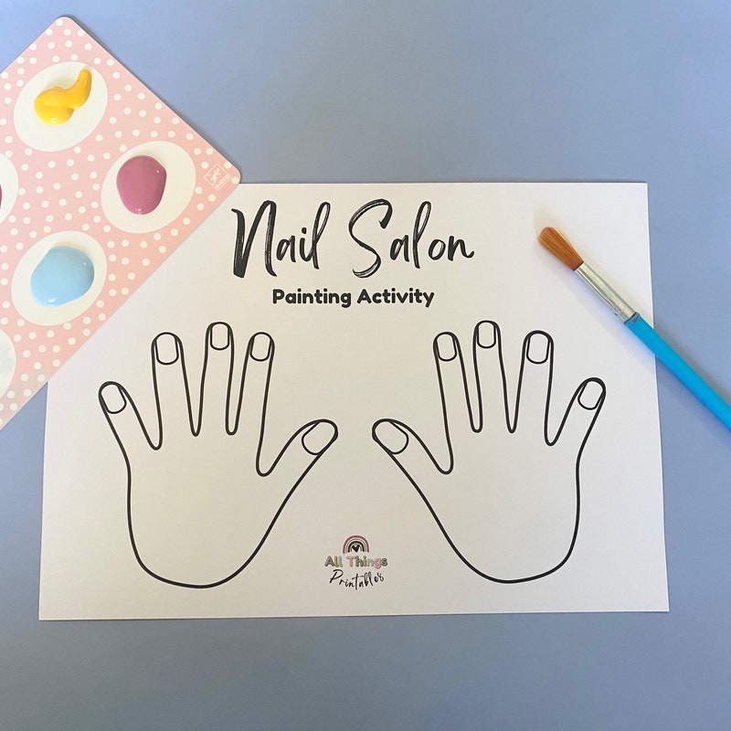 Salon Kids Coloring Page Etsy