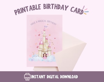 Printable Princess Birthday Card – Instant Digital Download
