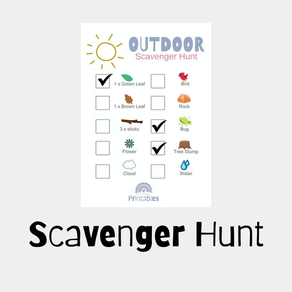 Kids Outdoor Scavenger Hunt Activity