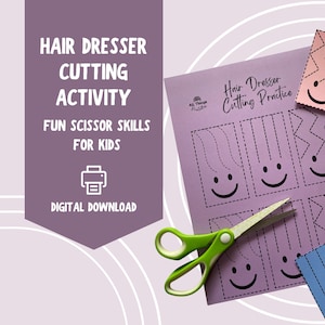 Printable Hairdresser Cutting Practice Activity – Fun Scissor Skills for Kids