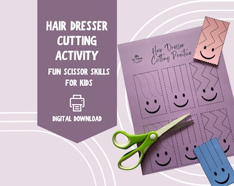 Printable Hairdresser Cutting Practice Activity – Fun Scissor Skills for Kids