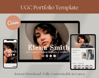 Clean UGC Portfolio Template, UGC Website Template, Influencer Media Kit, UGC Creator Template, Minimal Canva Portfolio Template, Aesthetic