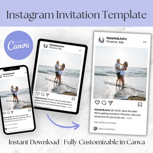Modèle d'Invitation de fête post Instagram, modèle Unique pour garder les dates, faire-part numérique, invitation d'anniversaire électronique, faire-part de téléphone