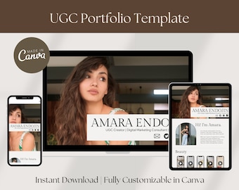Professional UGC Portfolio Template, UGC Website Template, Influencer Media Kit, UGC Creator Template, Canva Website Portfolio Template
