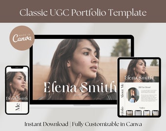 UGC Portfolio Template, UGC Website Template, Influencer Media Kit, Social Media Kit, UGC Creator Template, Canva Portfolio Website Template