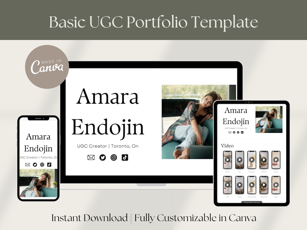 Basic UGC Portfolio Template, UGC Website Template, Influencer Media ...