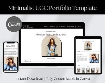 UGC Portfolio Template, Minimal Canva Website Template, Influencer Media Kit, Social Media Kit, Content Creator Template, UGC Canva Template