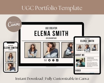 UGC Portfolio Template, UGC Website Template, Influencer Media Kit, Minimal UGC Creator Template, Canva Portfolio Website Template, Modern