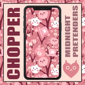 Anime: One Piece ispirato al design Seamless Tile (Tony Chopper) Stampa su richiesta, download immediato, sfondo