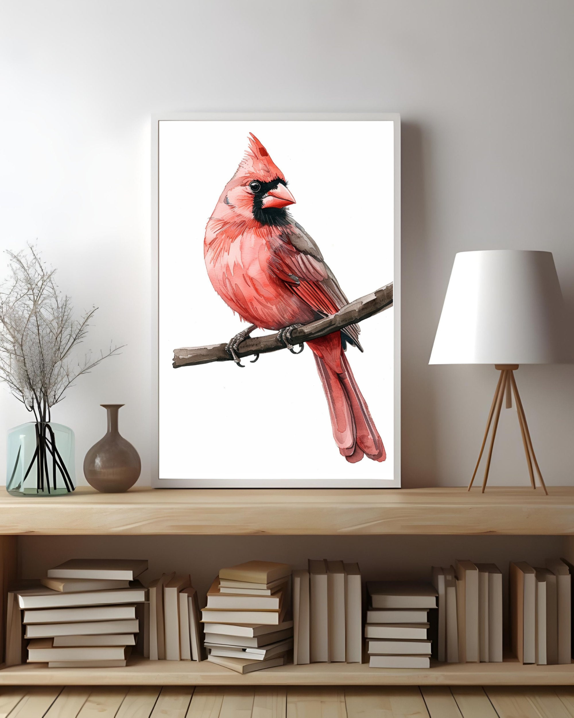 Red Cardinal Print, Watercolor Cardinal Wall Art, Gift for Her ...