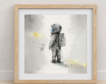 Decorazione della cameretta dei bambini, Spazio d'arte delle pareti della cameretta dei bambini, Stampe per la cameretta dei bambini con acquerello, Stampe spaziali, Stampe dello spazio esterno Set di 3, Arredamento della camera dei ragazzi