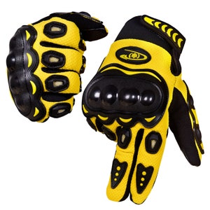 Men Motorcycle Gloves- Tactical Touchscreen Biker Gloves (Yellow)