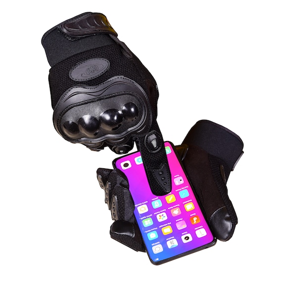 Men Motorcycle Gloves- Tactical Touchscreen Biker Gloves (Black)