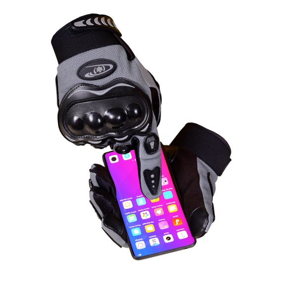 Men Motorcycle Gloves- Tactical Touchscreen Biker Gloves (Gray)