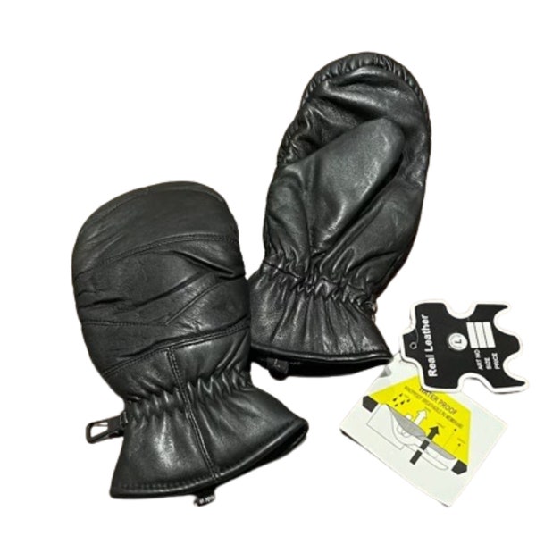 Leather waterproof winter mittens ( S M L XL XXL 3XL)