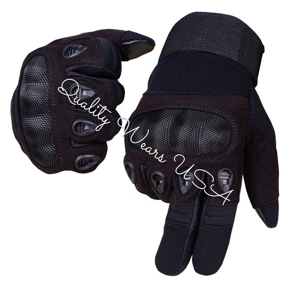 Men Touchscreen Motorcycle Gloves - Biker Tactical Spandex Gloves (Black - Grey)