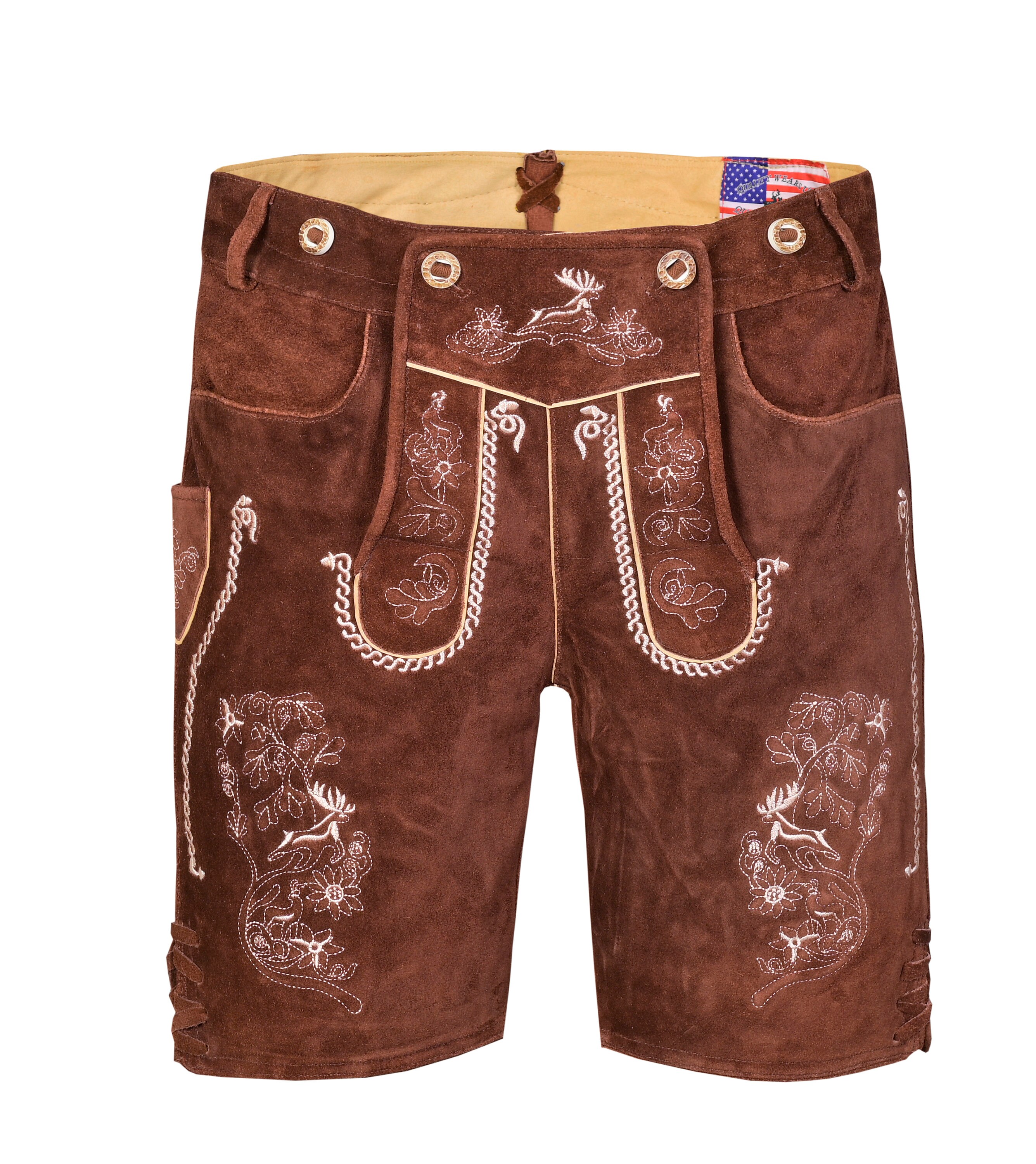 Lederhosen Women Short Pants Chocolate – Bavaria Trachten