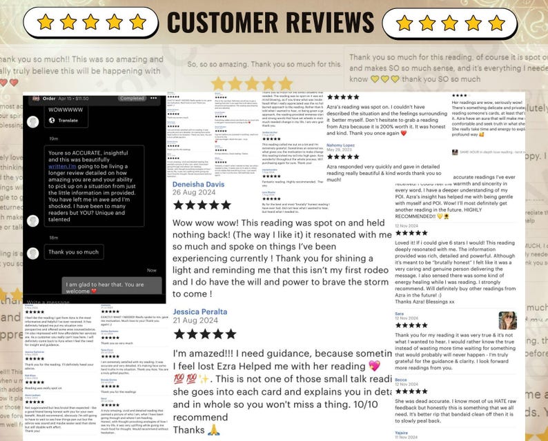 May include: Customer reviews displayed on a white background, featuring multiple testimonials with star ratings. The reviews include text excerpts and dates, showcasing positive feedback and experiences.