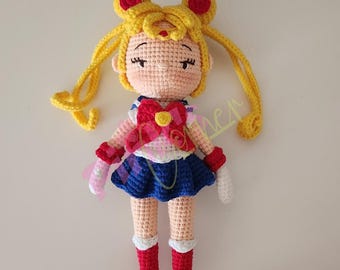 Anime Moon girl amigurumi digital pattern
