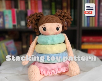 Amigurumi Stackable girl in pig tails crochet pattern