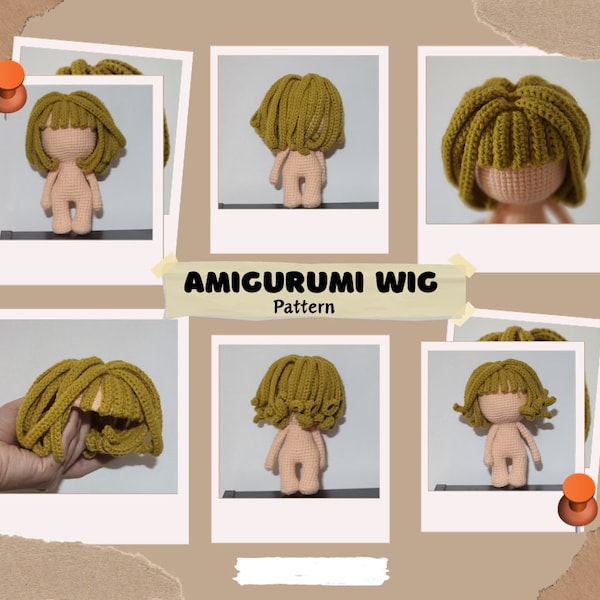 Amigurumi crochet doll hair wig / removable hair digital pattern