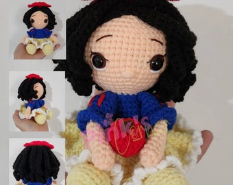 Crochet doll Snow princess with apple