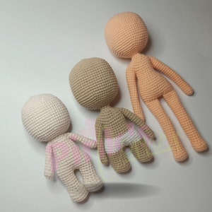 Paquete de 3 patrones de muñecas amigurumi sin coser.