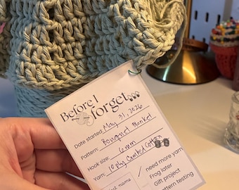 Crochet, Knitting & Amigurumi WIP Tags Bundle | Printable Project Tags | Digital Download