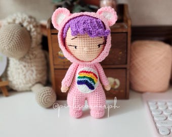 Cheer bear crochet , Amigurumi PDF pattern