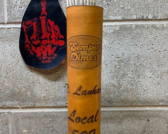 Handmade leather rod holder