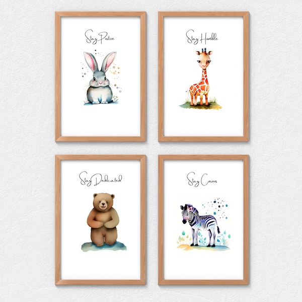 Safari Animal Prints, Kids Room Wall Art, Baby Animal Printable.